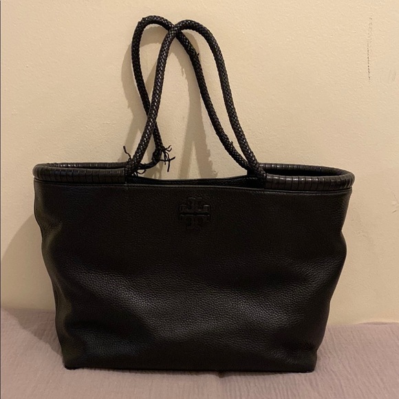 Tory Burch Handbags - Tory Burch Black Leather Tote Bag.